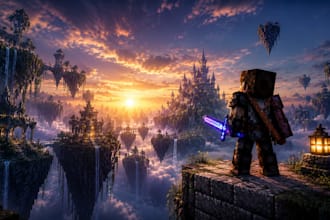 create minecraft 3d renders, cinematic artwork and thumbnails