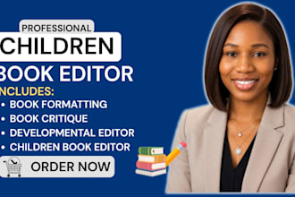 be your book editor for children book editing and book critique