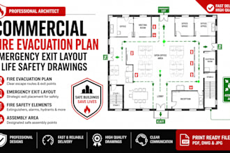 do commercial fire evacuation plan emergency exit layout and life safety drawing