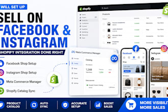 setup facebook shop instagram shop meta commerce shop and  shopify integration