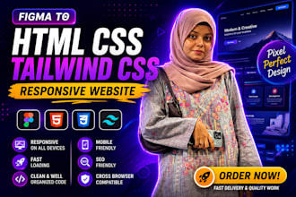 convert figma to HTML CSS tailwind CSS responsive website