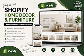 home decor furniture shopify website home accessories dropshipping store design