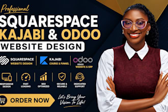 build squarespace website design, redesign squarespace , odoo website, kajabi