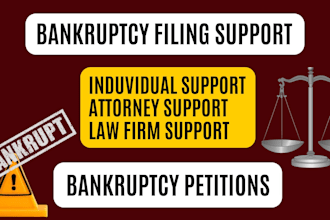 prepare chapter 7 and chapter 13 bankruptcy petitions and court documents