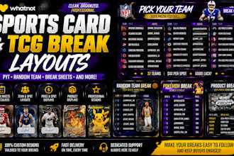 design custom sports card and tcg break layouts for whatnot