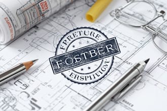 structural engineer, architectural drawing, stamp in USA