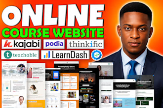 design online course website, kajabi website, podia website, kajabi expert