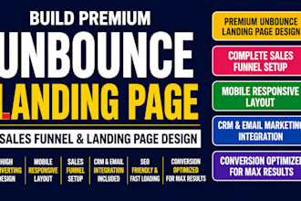 build premium unbounce landing page, sales funnel, and landing page design