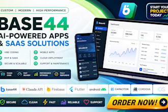 base44 claude api base44 firebase flutter android app capacitor cordova ios saas