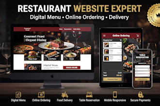 build restaurant website with digital menus, online ordering and food delivery