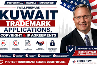 prepare kuwait trademark applications, copyright IP agreements