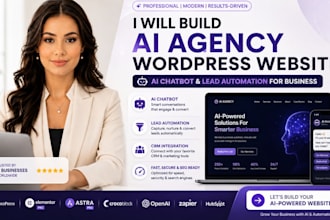 build ai agency wordpress website, ai chatbot and lead automation for business