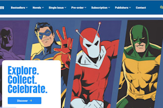 design comic book website children book shopify store graphic novel store