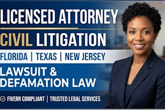 licensed florida tx nj civil litigation attorney for lawsuit lawyer defamation