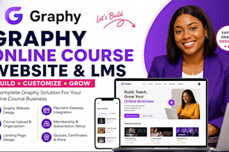 design graphy online course website, graphy lms, course setup, course upload