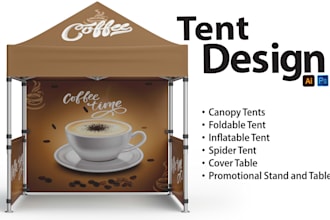 design tent, table cover, flag and canopy tent