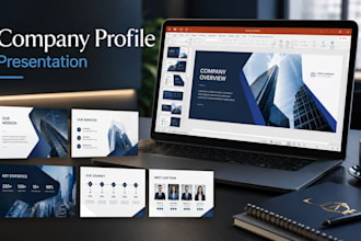 design a professional company profile presentation and corporate powerpoint