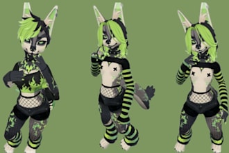 design custom furry avatar fursona anime kemono stylized furry oc character