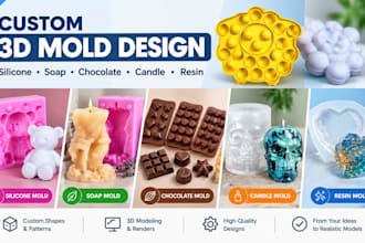 design custom 3d silicone, soap, chocolate, candle and resin molds