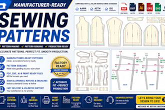 create manufacturer ready sewing pattern and pattern grading