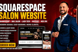 design squarespace barbing salon nail salon massage lash tech med spa website