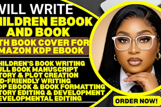 write children ebook and book with  book cover for amazon kdp ebook