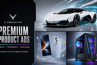 design premium product ads for social media and ecommerce