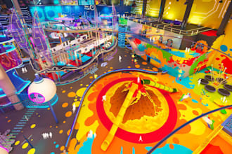 design 3d family entertainment center, indoor playground, arcade, gaming center