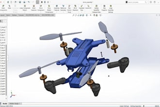 do drone parts cad model, uav frame, fpv drone design, enclosure, step stl files