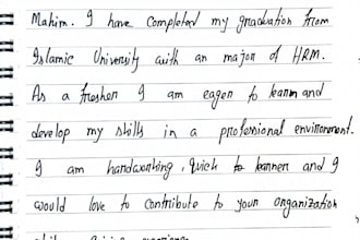 write neat and professional handwritten notes in english