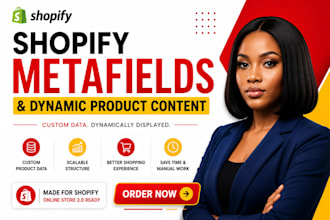 set up shopify metafields and dynamic product content