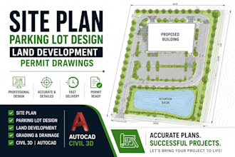design site plan, parking lot, land development and permit drawings