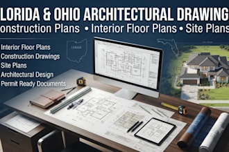 florida or ohio construction architect drawings interior floor plans site plans