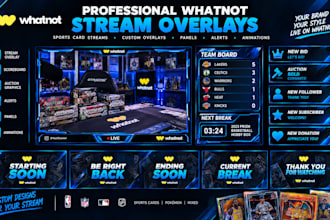 create professional whatnot stream overlays for sports card