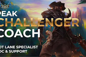 provide league of legends coaching from a challenger peak adc support
