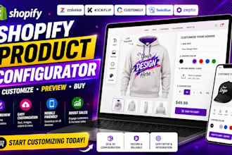 setup shopify product configurator via zakeke kickflip customily personalization