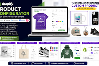 setup shopify product configurator via zakeke kickflip customily teeinblue zepto