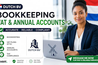 provide dutch bv bookkeeping, vat filing annual accounts to keep your business