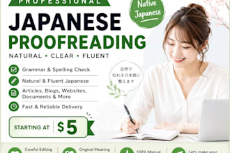 proofread and edit japanese text by a native speaker