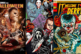 do 70s 80s retro horror movie poster event poster halloween flyer vhs slaher art