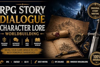 write immersive video game story, dialogue and rpg character lore