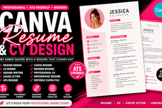 design professional canva resume CV and cover letter on canva