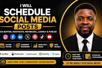 schedule social media posts via buffer hootsuite metricool loomly publer