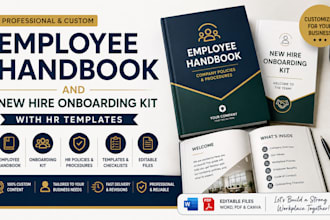 create a custom employee handbook and new hire onboarding kit with HR templates