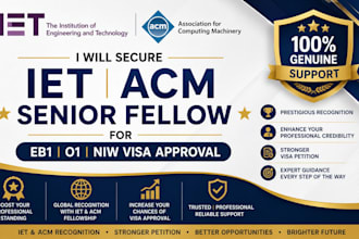 secure iet acm senior fellow for eb1 o1 niw visa approval
