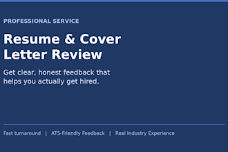 expert at review and edit your resume and cover letter to help you get hired