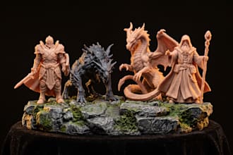 sculpt custom dnd miniatures, fantasy creatures and stl models for 3d printing