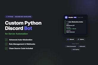 develop custom python discord bot for automation
