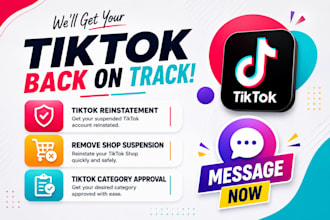 do tiktok reinstatement, remove shop suspension, tiktok category approval