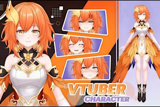 create custom 3d vtuber avatar, vroid model and vrchat avatar for streaming